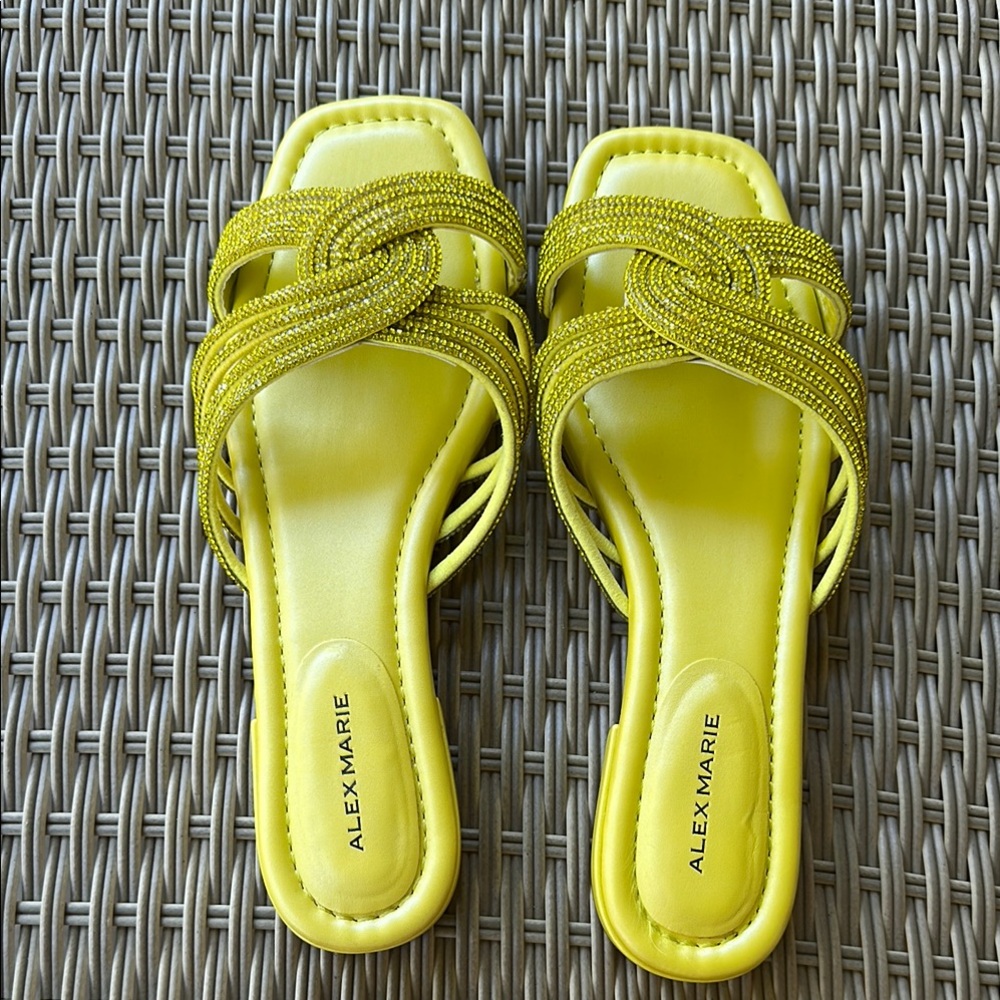 Alex Marie Yellow Sandals with Cushioned Straps